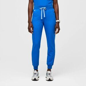 FIGS High Waisted Zamora Jogger Scrub Pants in Royal Bright Blue, size S
